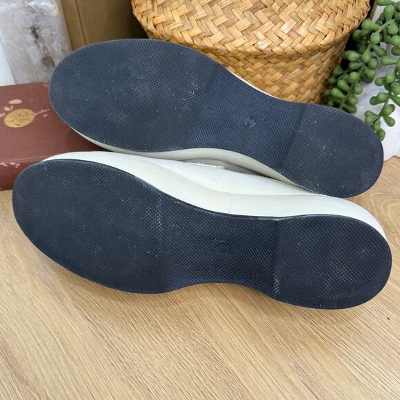 FREE PEOPLE Winston Platform Loafer Mules SZ 39.5 / 9.5 Distressed White Leather - Picture 9 of 11